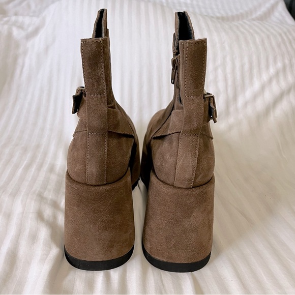NWT Free People Sabrina Platform Suede Leather Ankle Boot Brown size 10 - Picture 10 of 14